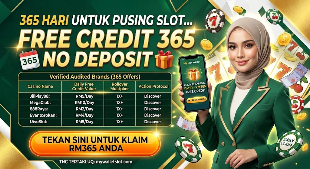 Free Credit 365 Hari No Deposit Online Casino Wallet Bonus Directory